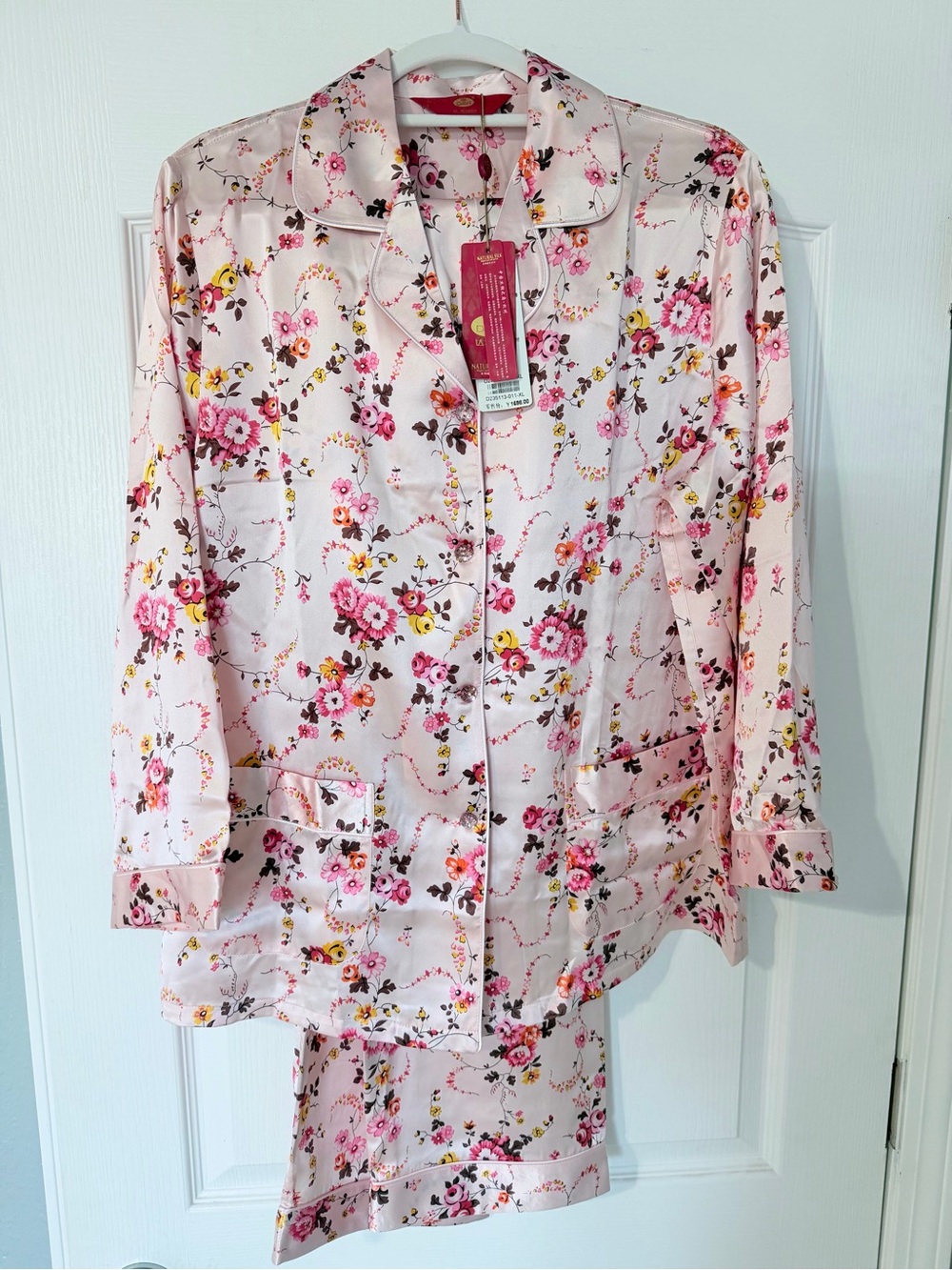 {Daerli} 100% Chinese Mulberry Silk Floral Sleepwear Luxury Pajama Set - NWT
